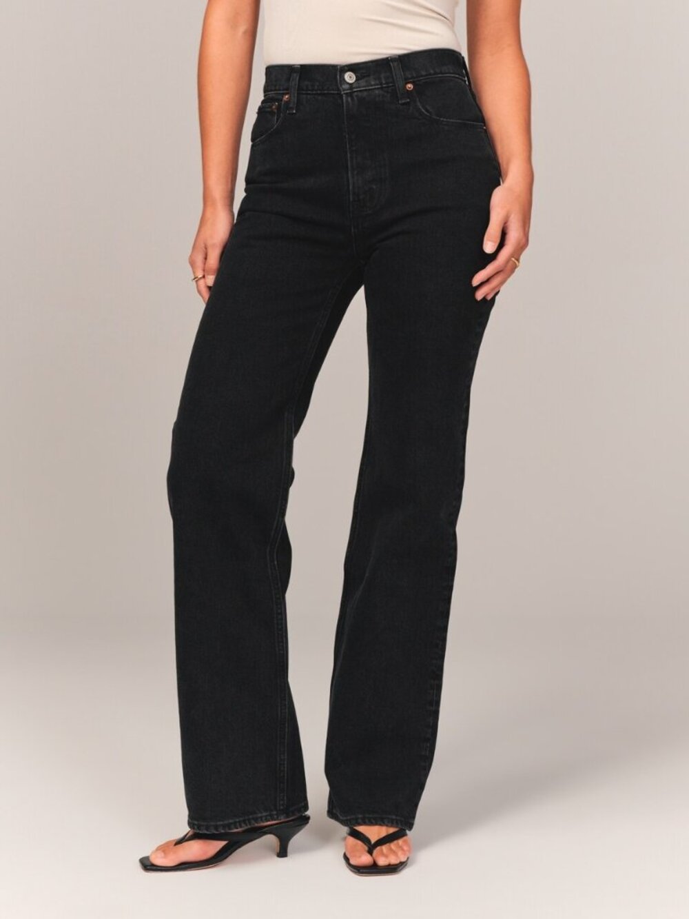 ABERCROMBIE & FITCH high rise the 90s relaxed jeans in black (0S/25)